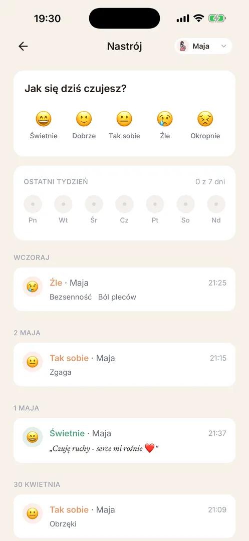 Nastrój i objawy